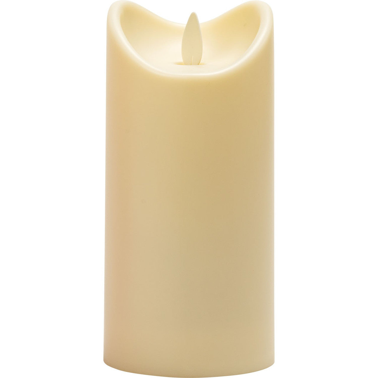 Ivory Flickering LED Resin Pillar Candle (15cm)