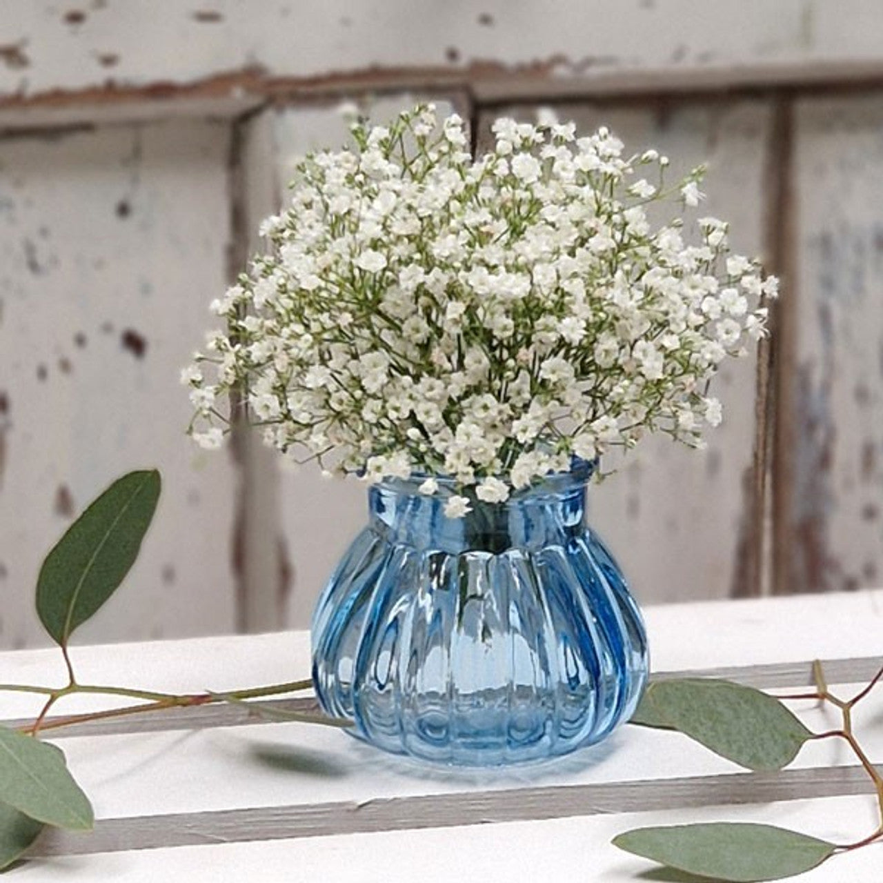 Blue Veneto Bubble Glass Jar Vase (7.5cm)