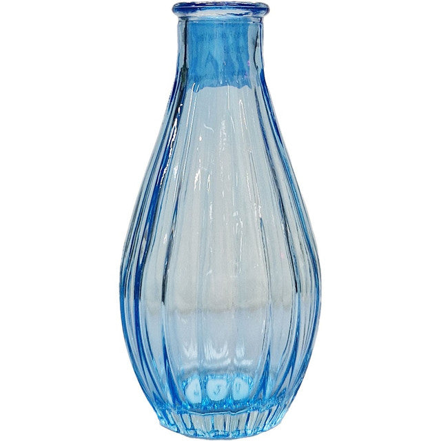 Blue Vintage Fluted Bud Vase (14cm)