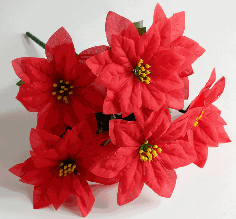 Poinsettia Bush - Red (7 Heads)