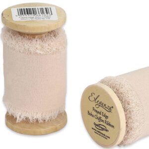 50mm Eleganza Frayed Edge Boho Chiffon 5m Nude