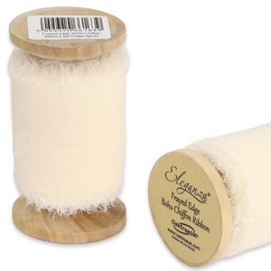 50mm Eleganza Frayed Edge Boho Chiffon 5m Cream