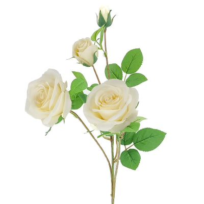 PEACH ROSE X 2 WITH 2 BUDS STEM