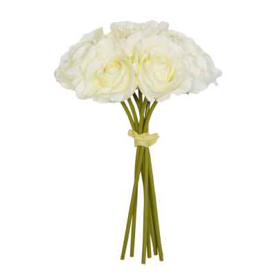 CREAM OPEN ROSE X 7 HAND TIED