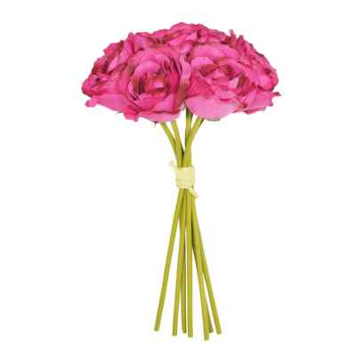 CERISE OPEN ROSE X 7 HAND TIED