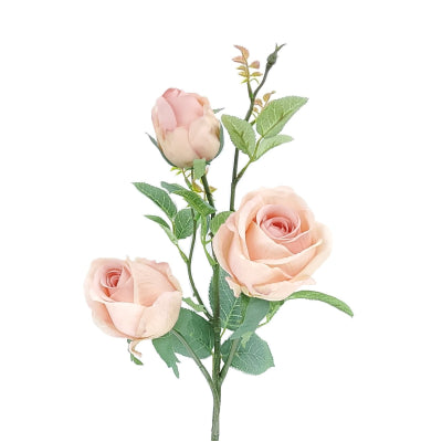LIGHT PINK ROSEBUD X 3 STEM