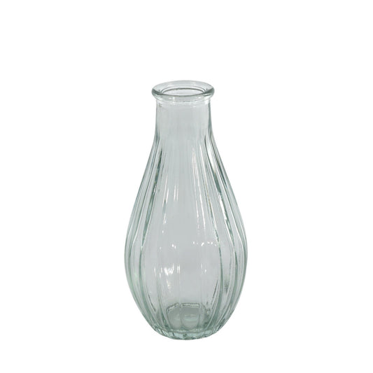 Clear Vintage Fluted Bud Vase (14cm)