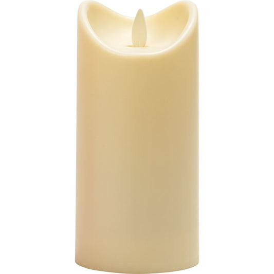 Ivory Flickering LED Resin Pillar Candle (15cm)