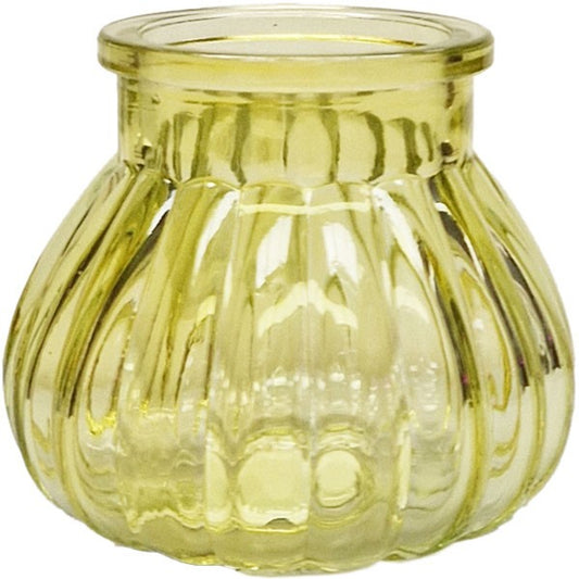 Yellow Veneto Bubble Glass Jar Vase (7.5cm)