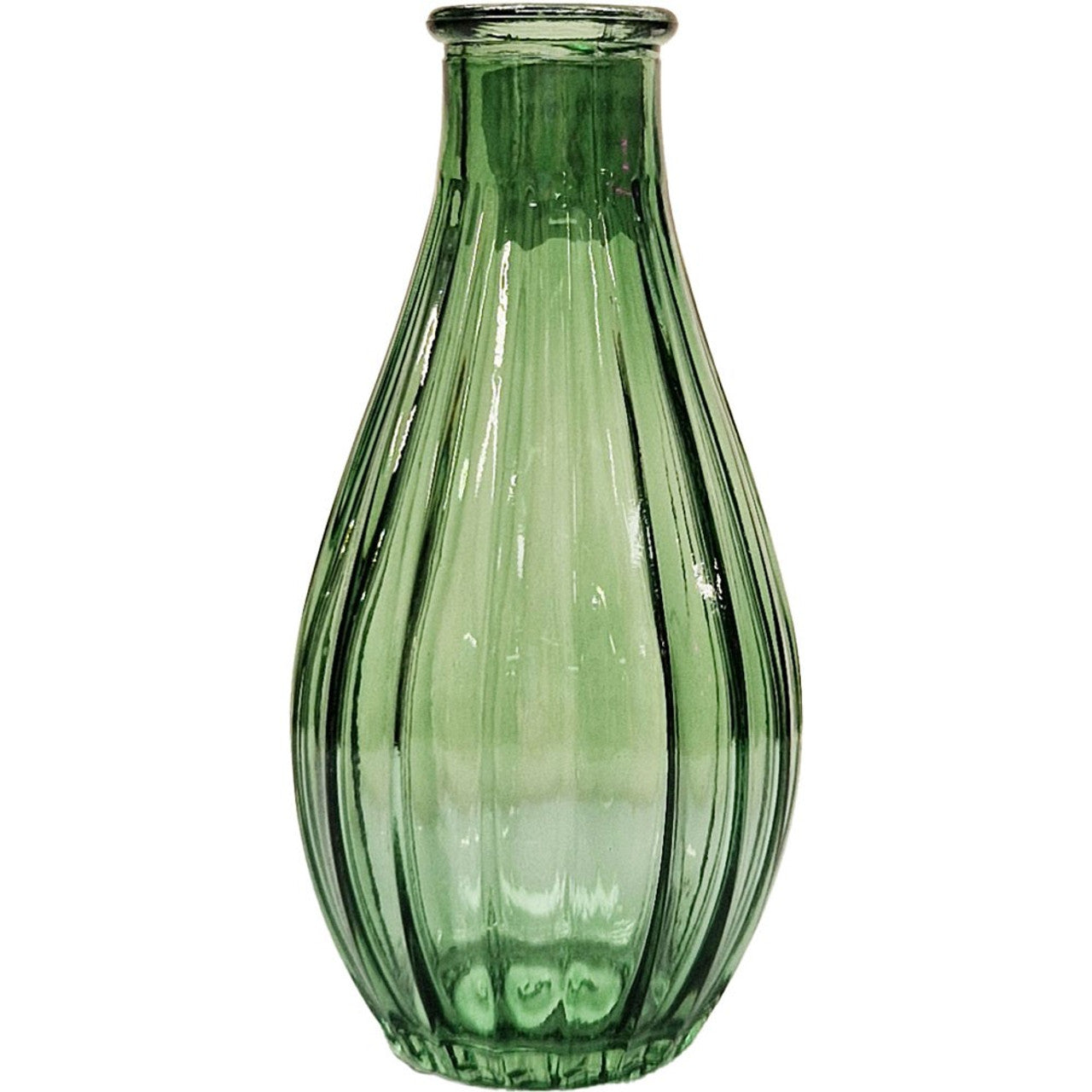 Green Vintage Fluted Bud Vase (14cm)