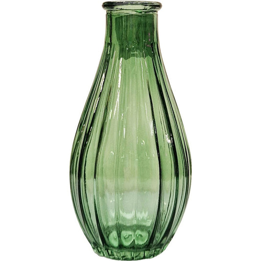 Green Vintage Fluted Bud Vase (14cm)