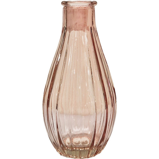 Pink Vintage Fluted Bud Vase (14cm)