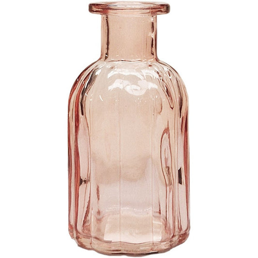 Pink Flora Bottle Glass Vase (13.7cm)