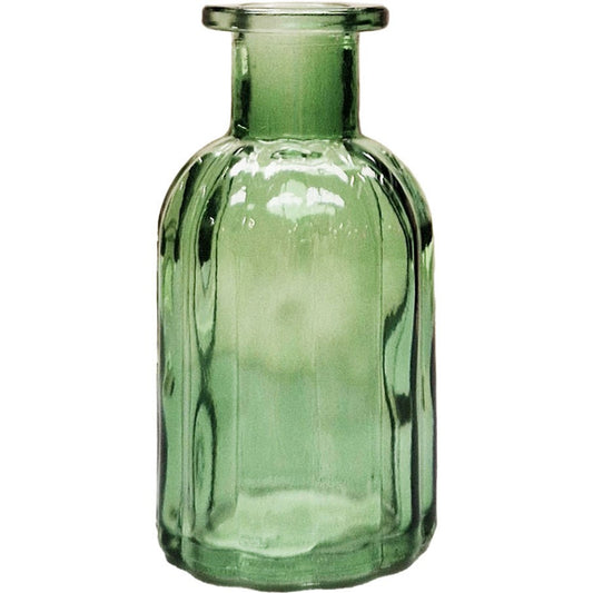 Green Flora Bottle Glass Vase (13.7cm)