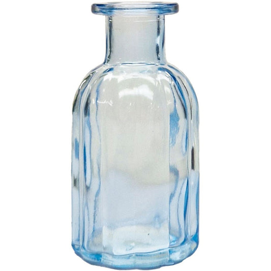 Blue Flora Bottle Glass Vase (13.7cm)