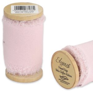 50mm Eleganza Frayed Edge Boho Chiffon 5m Light Pink