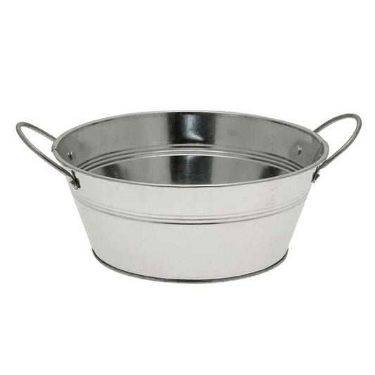 Galvanised 24cm Round Bowl with ears