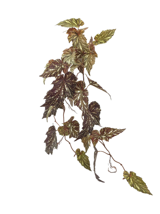 Artificial Hanging Begonia Foliage - Green/Brown (90cm long)