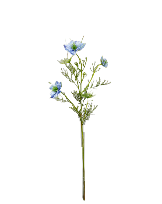 Artificial Nigella Spray - Blue (69cm long)