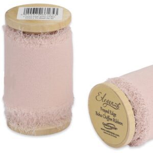 50mm Eleganza Frayed Edge Boho Chiffon 5m Blush