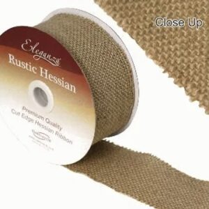 50mm Cut Edge Hessian Ribbon 9.1m Natural
