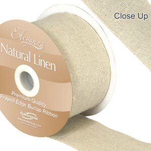50mm Natural Linen Frayed Edge Burlap Ribbon 10m