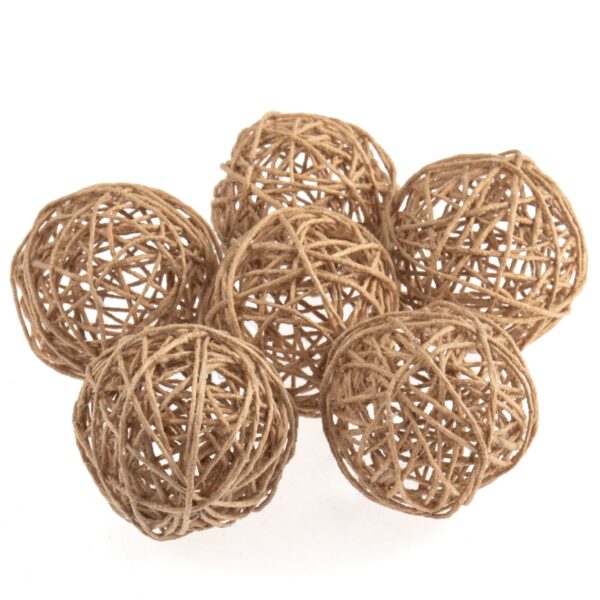 45mm Small Jute Wicker Brunch Balls (Pack 6) Natural