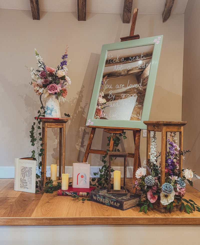 Pink Wildflower Welcome sign
