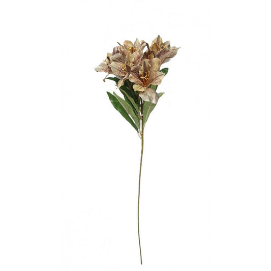 Artificial Alstroemeria Spray - Orange/Brown