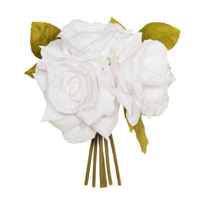 WHITE OPEN ROSE X 3 POSY