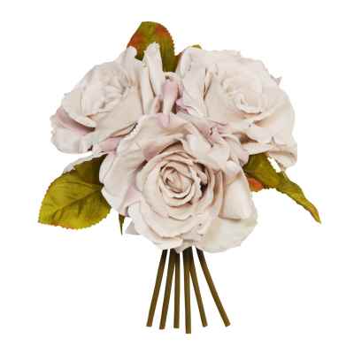 GREY OPEN ROSE X 3 POSY