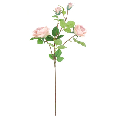 BISQUE ROSE X 2 WITH 2 BUDS STEM