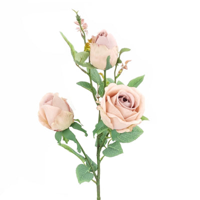 BISQUE ROSEBUD X 3 STEM