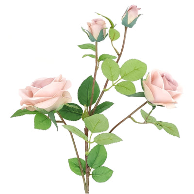 BISQUE ROSE X 2 WITH 2 BUDS STEM